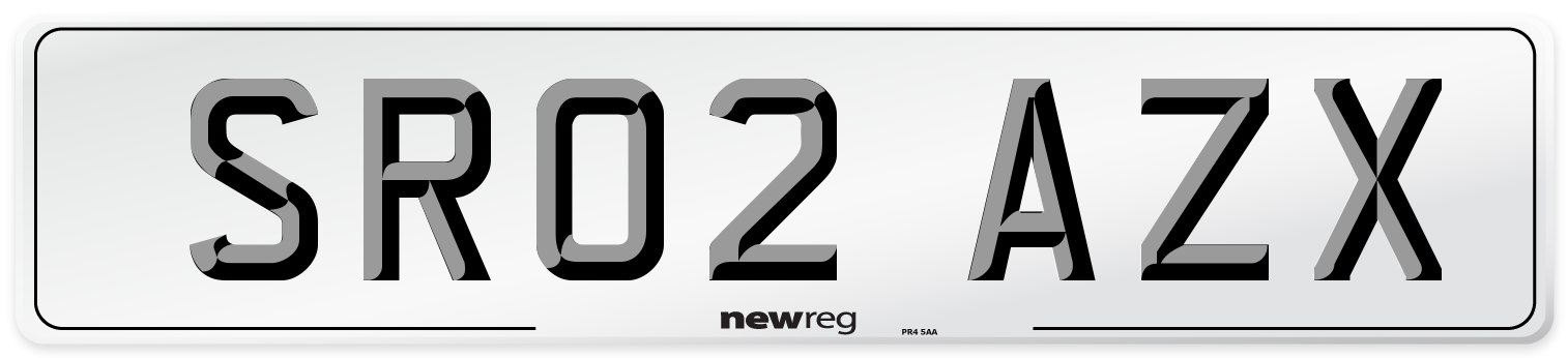 SR02 AZX Number Plate from New Reg